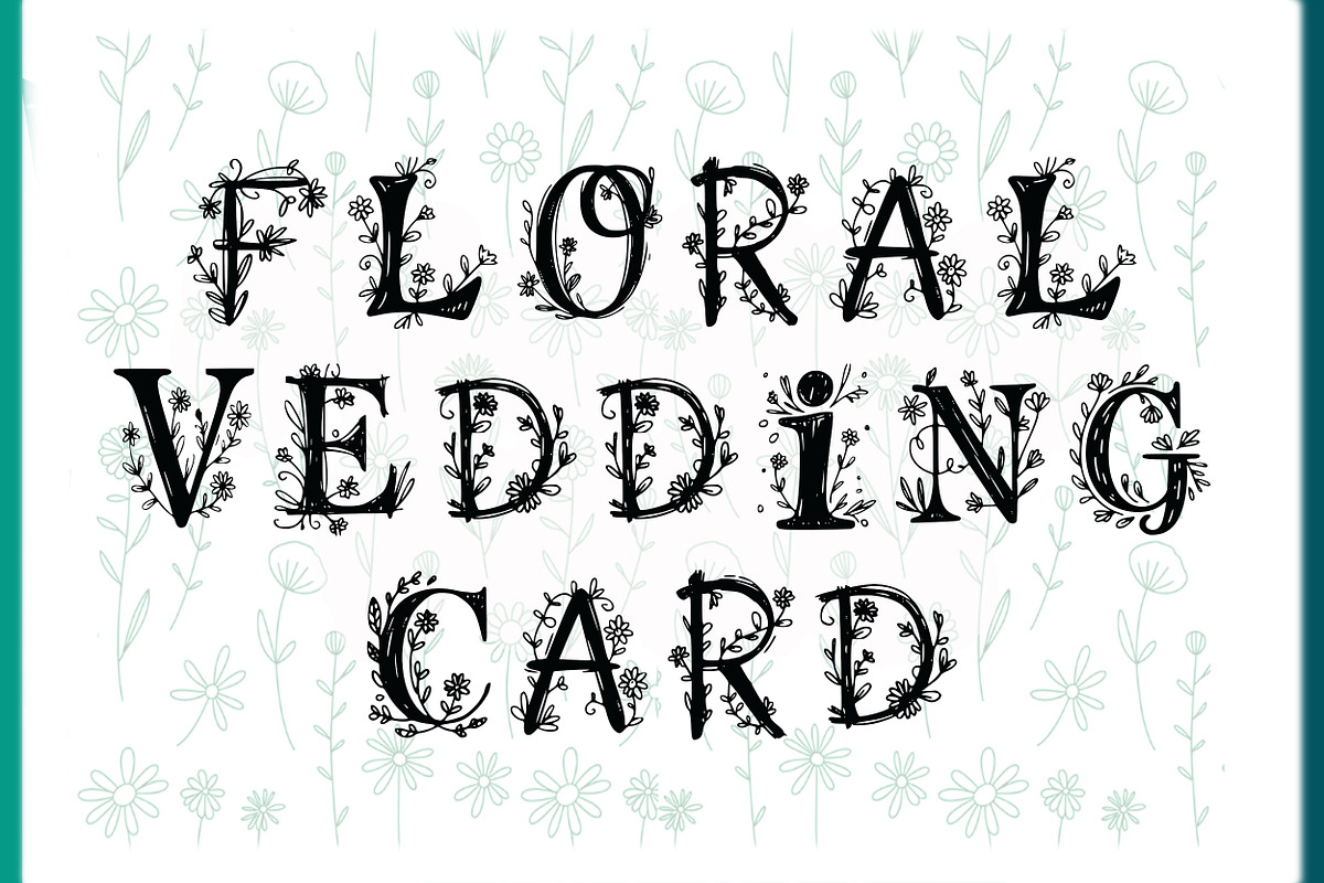 Floral decorative TTF font, a Font by SketchArtStudio (Photo 6 of 6)