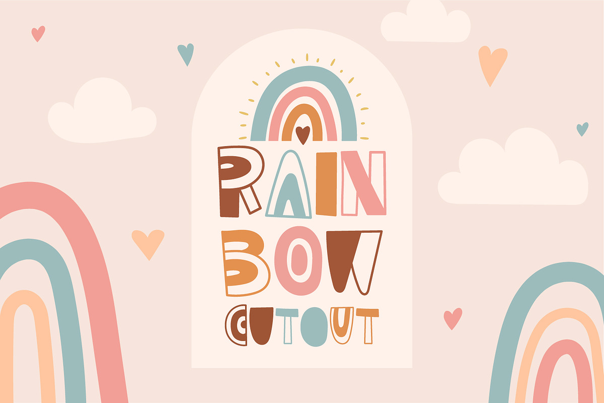 Boho Rainbow Baby Font, a Sans Serif Font by arausidp (Photo 1 of 5)