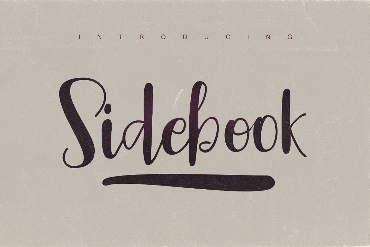 Sidebook Script Font preview 5
