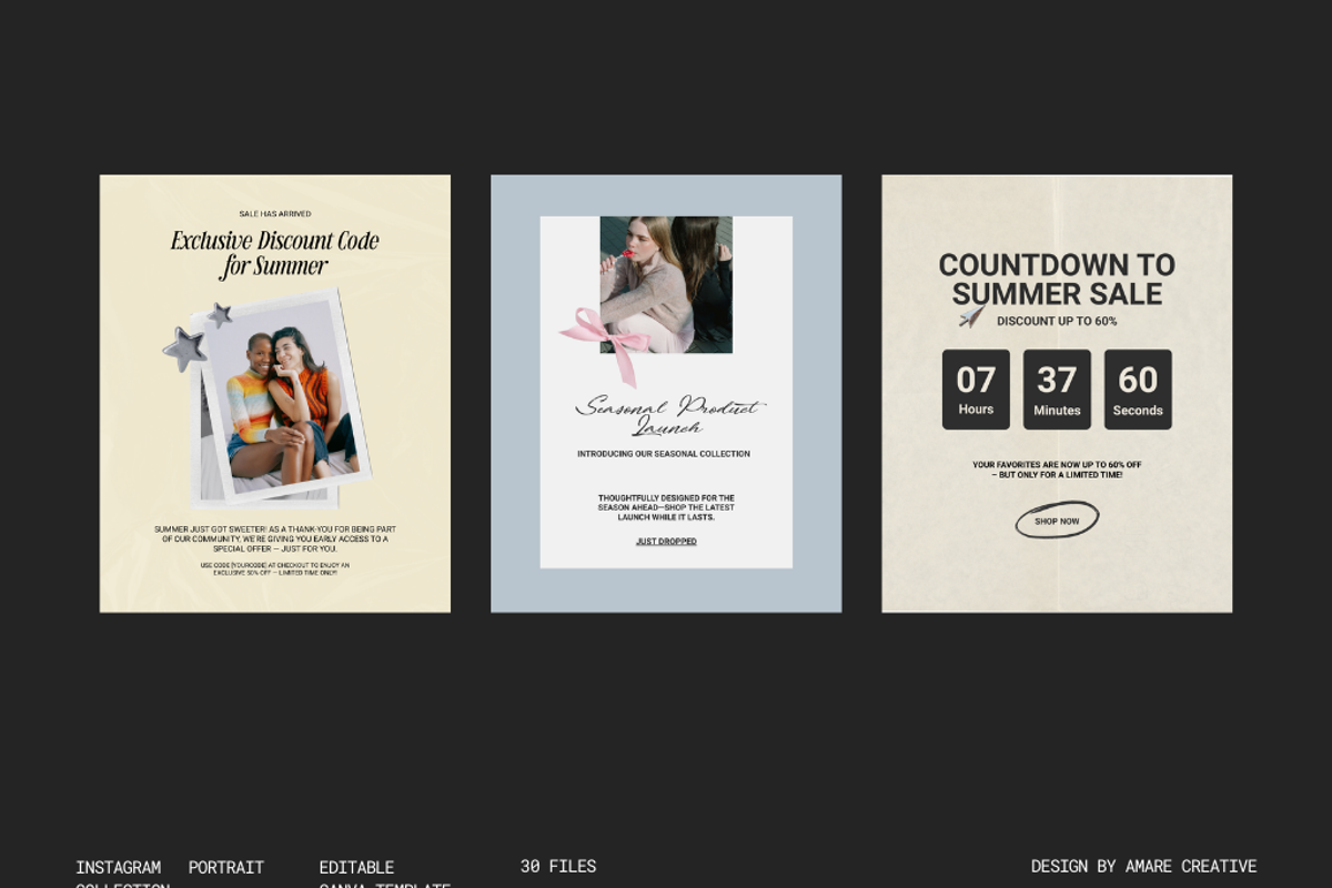 30 Instagram Portrait Canva Template, a Social Media Template by Amaré Creative (Photo 7 of 9)