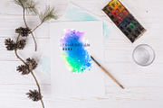 Dark Light Blue Watercolor Splashes, a Decorative Illustration by FancyDesignStudio (Thumbnail 2 of 3)