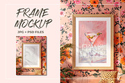 Frame Mockup PSD Coral Floral Wall, a Mockup by Honey Island Studio (Thumbnail 1 of 3)