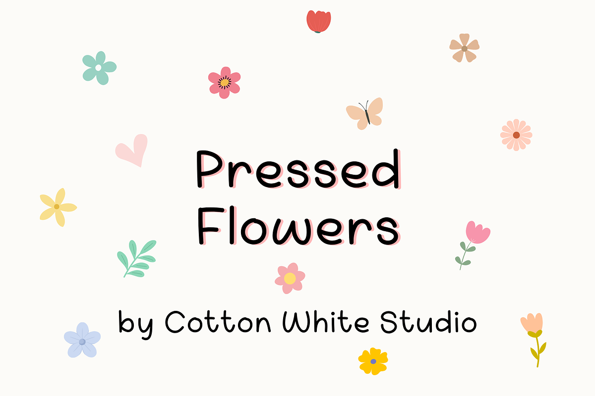 Pressed Flowers, a Handwritten Font by Sofia Skoog (Photo 1 of 10)