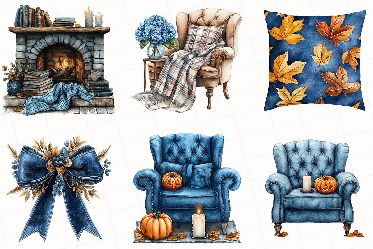 Watercolor Velvet Autumn Clipart, an Illustration by OK Design (Photo 4 of 5)