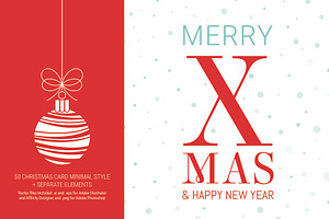 50 Christmas Greeting Cards Set