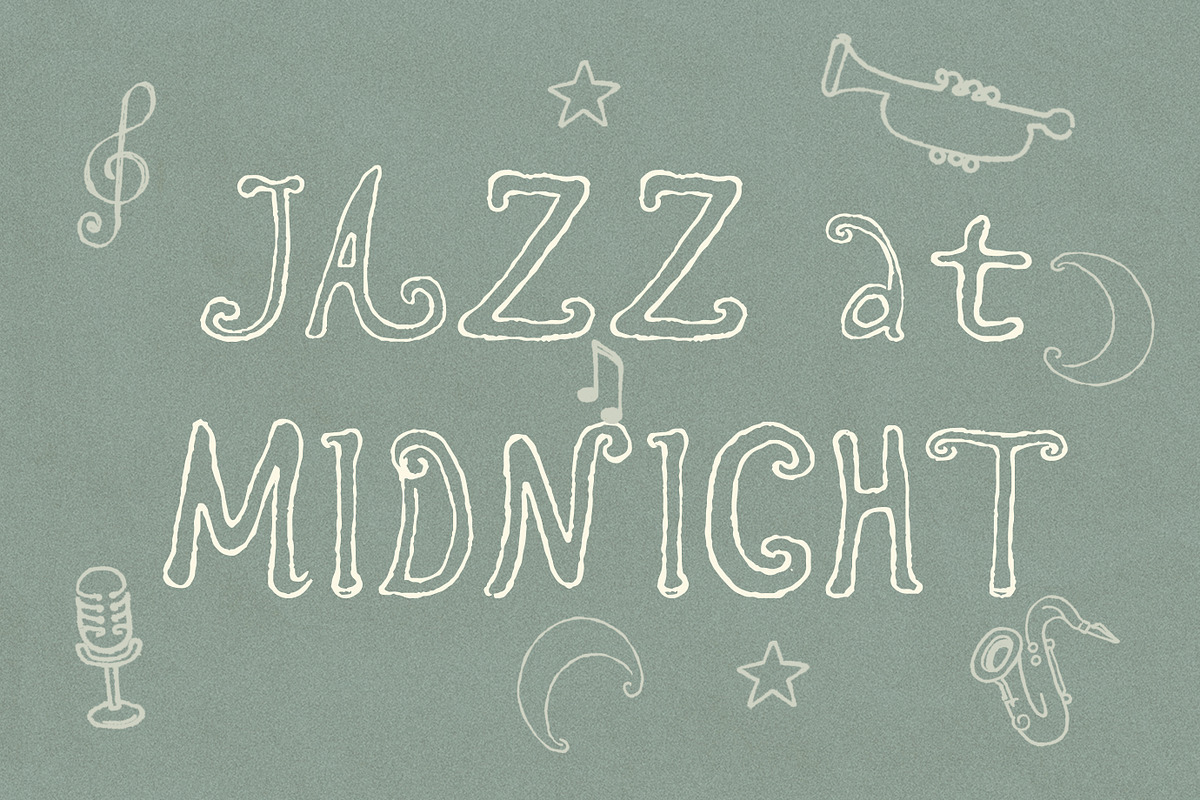 Hand Lettered Retro Outline Font, a Handwritten Font by Laras Wonderland (Photo 7 of 12)