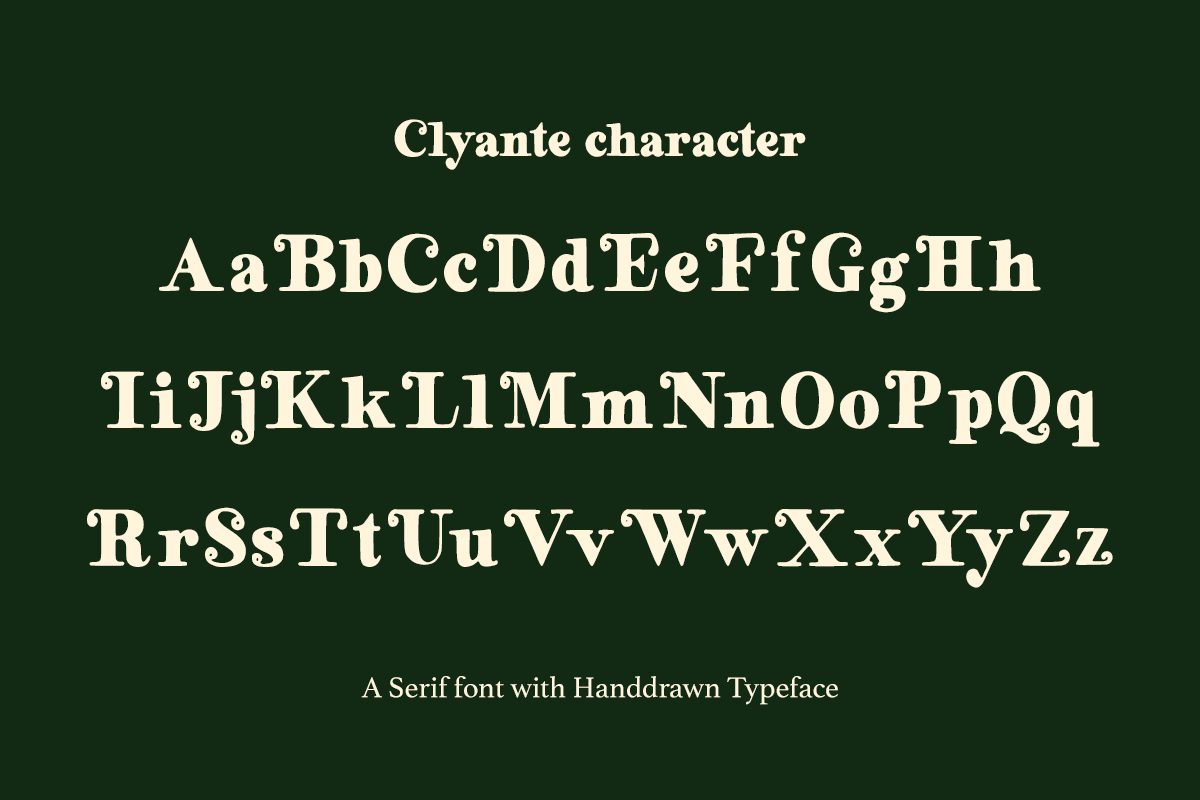Clyante - Vintage Serif Handdrawn, a Serif Font by Pandeka Studio (Photo 8 of 9)
