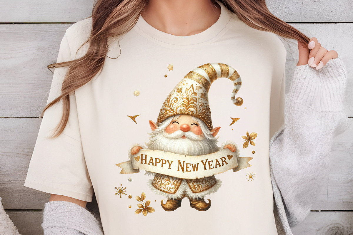 Happy New Year Gnome Sublimation, an Illustration by DreamCafeArt (Photo 5 of 6)