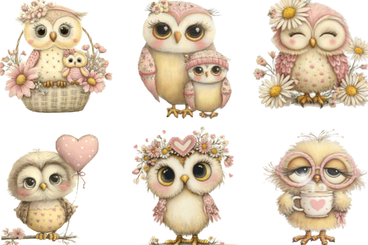 Whimsical Mother's Day Owl Clipart, an Illustration by Designking (Photo 4 of 5)