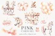 Pink Carousel, a Decorative Illustration by PeDe Designs (Thumbnail 2 of 7)