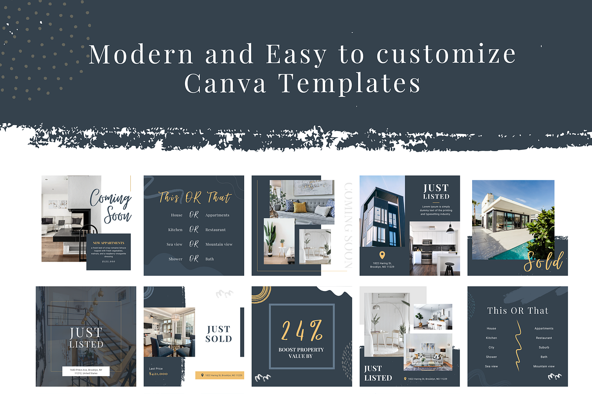 50 Canva Instagram Realtor Templates, a Social Media Template by Estatik Designs (Photo 7 of 11)
