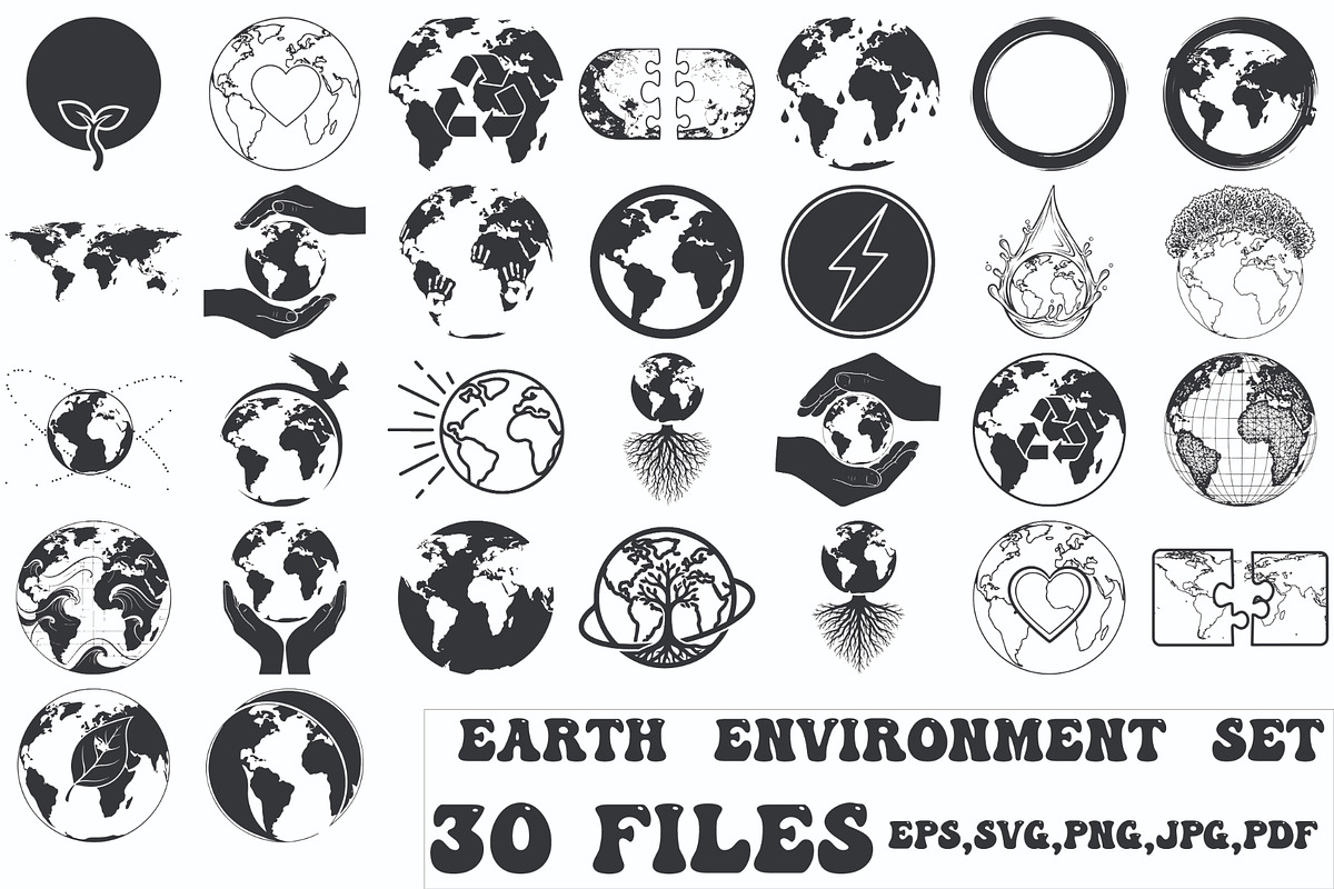Earth Environment Icon Set, a Finance Illustration by Designer_Momina (Photo 1 of 31)