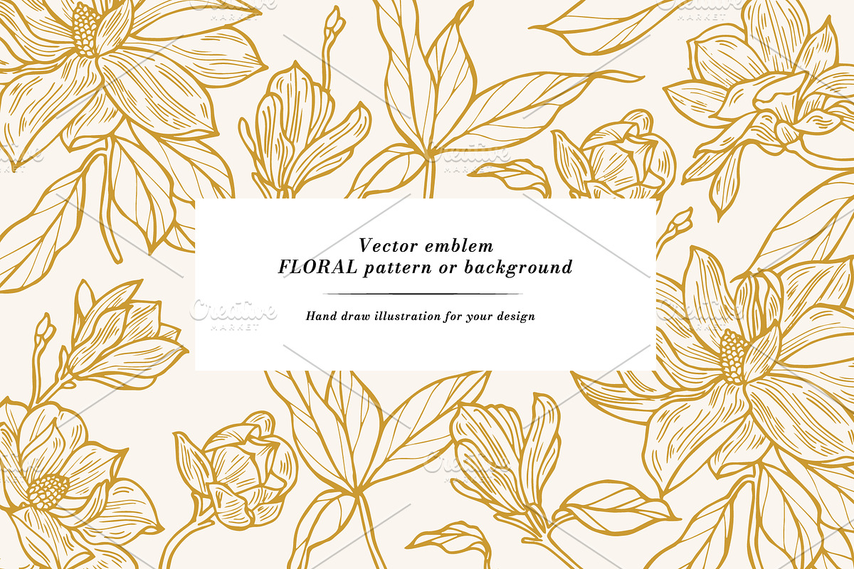 Magnolia flowers seamless pattern, a Pattern Graphic by oxygen_8 (Photo 1 of 6)