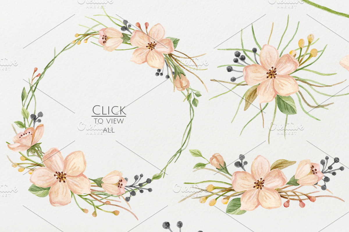 Watercolor blooming. Spring set, an Illustration by NataliVA (Photo 4 of 4)