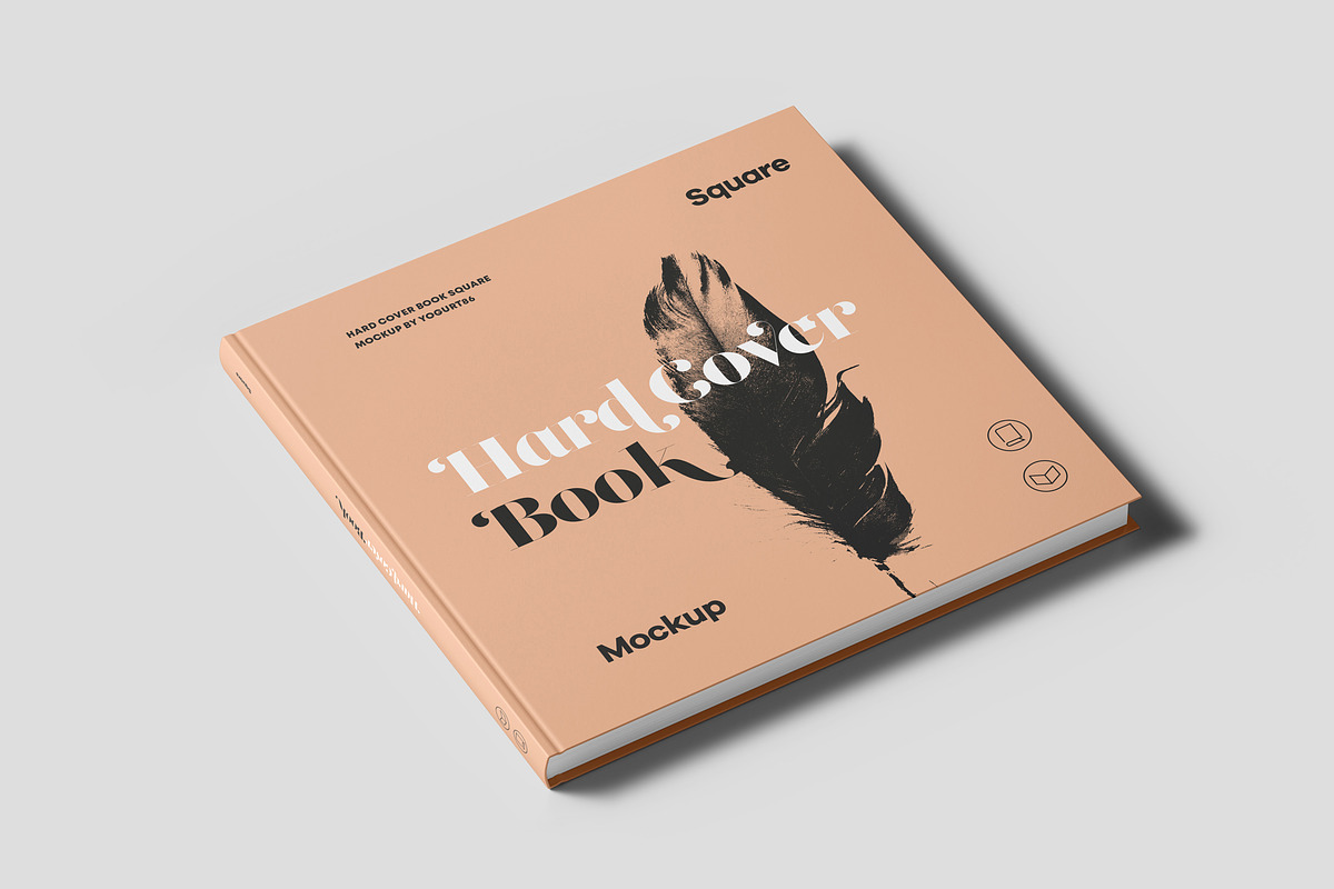 Hard Cover Square Book Mock-up, a Books & Magazine Mockup by Yogurt86 (Photo 3 of 19)