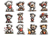 Whimsical Summer Teddy Bear Clipart, an Illustration by DreamArtGraphic (Thumbnail 4 of 4)