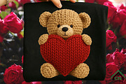 Knitted Teddy Bear with Heart Png, an Illustration by Craft Nest (Thumbnail 2 of 7)