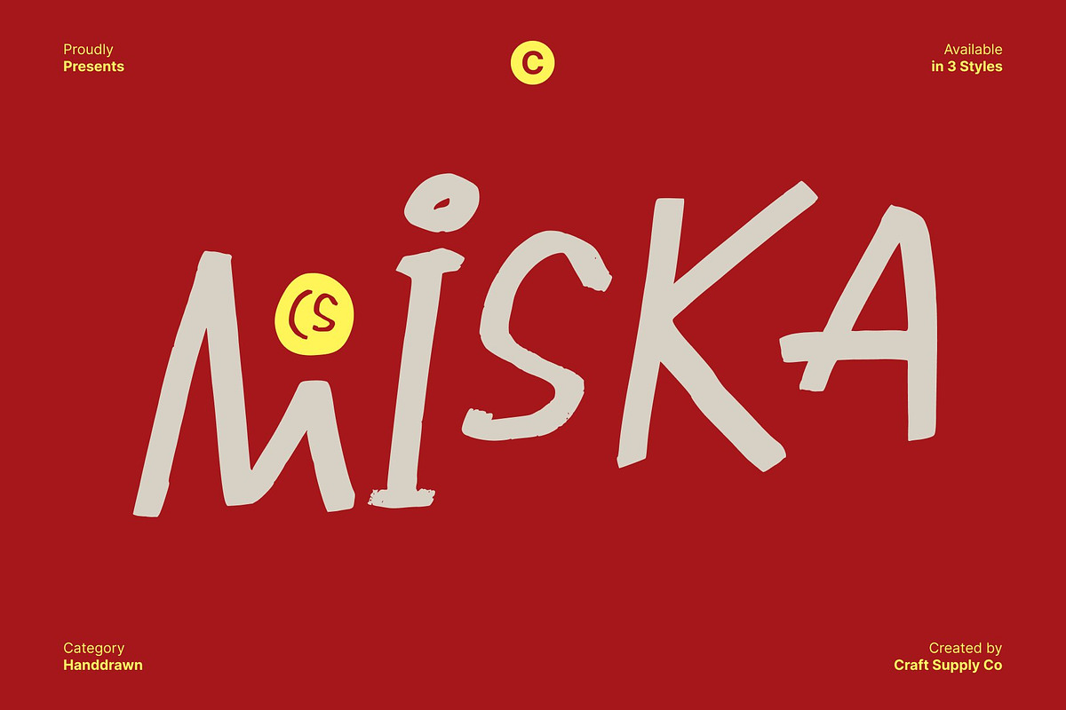 CS Miska – Messy Handwritten Font, a Handwritten Font by Craft Supply Co. (Photo 1 of 8)