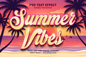 Summer Vibes 3D Retro Text Effect, a Layer Style Add-On by bdrobin