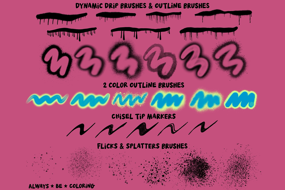 Procreate Graffiti Spray Paint Set, a Brush Add-On by AlwaysBeColoring (Photo 4 of 13)