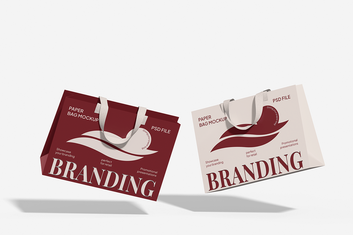 Paper Bag Mockup, a Packaging Mockup by Bartama Graphic (Photo 2 of 4)
