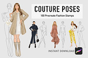 100 poses stamps Procreate, a Brush Add-On by byJuliaKors (Thumbnail 1 of 2)