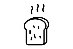 Bread icon, an Outline Icon by Sumberpangan