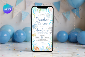 Digital Under The Sea Bday Invite, a Templates & Theme by Digital_Mind