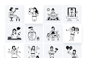 Animated Flat Girls Icons, a Duotone Icon by Prosymbols (Thumbnail 9 of 10)