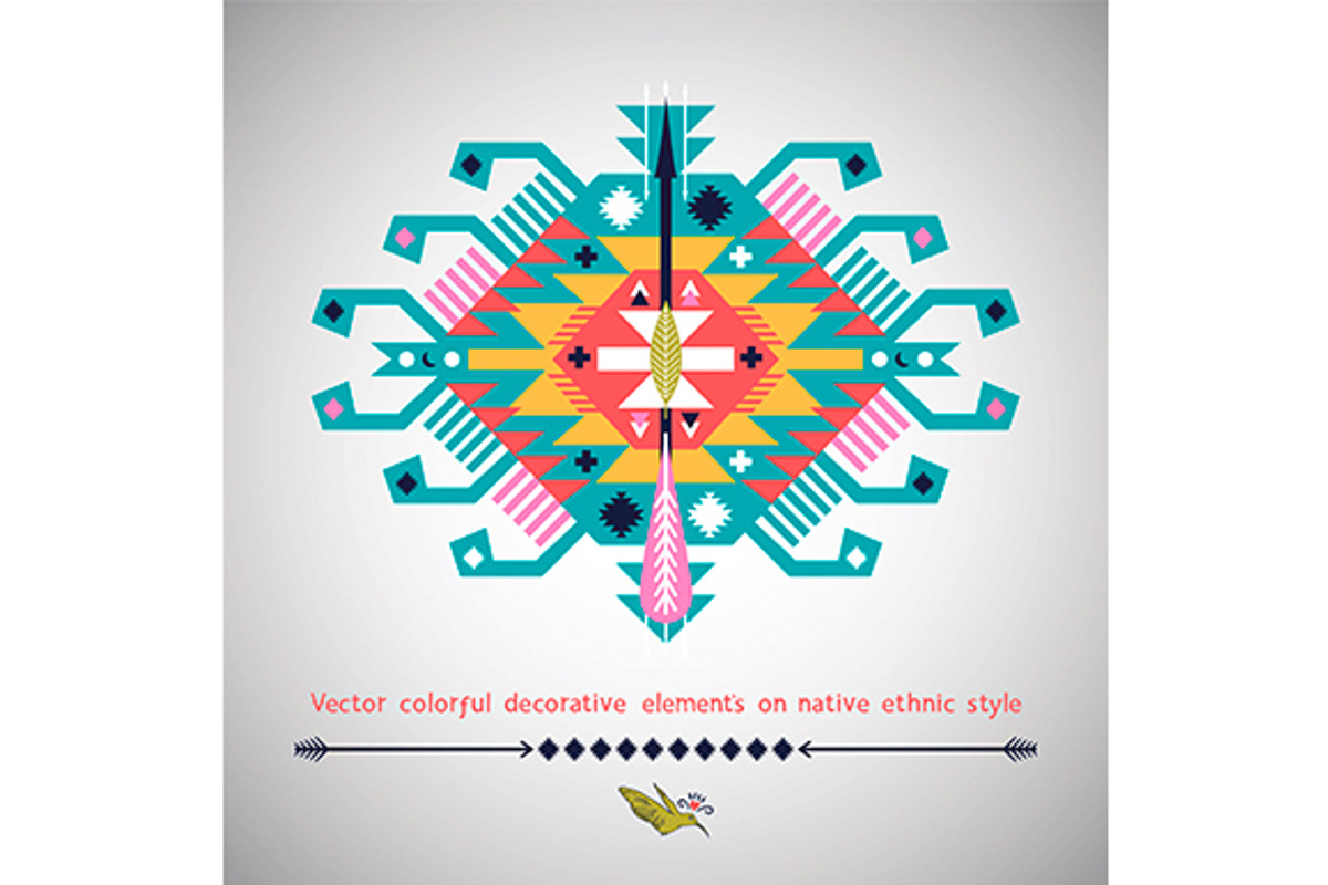 Decorative set in tribal style preview 2