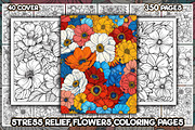 Stress Relief Flowers Coloring Pages, an Illustration by protabsorkar11 (Thumbnail 1 of 8)