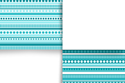Turquoise Stripe Seamless Design Set, a Pattern Graphic by Earley Bird Design Studio (Thumbnail 5 of 8)