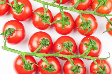 Branches of fresh cherry tomatoes is, a Food & Drink Photo by AlexBush