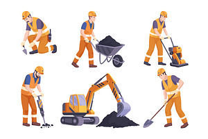 Road Repair Workers in Special, an Illustration by Things for designers