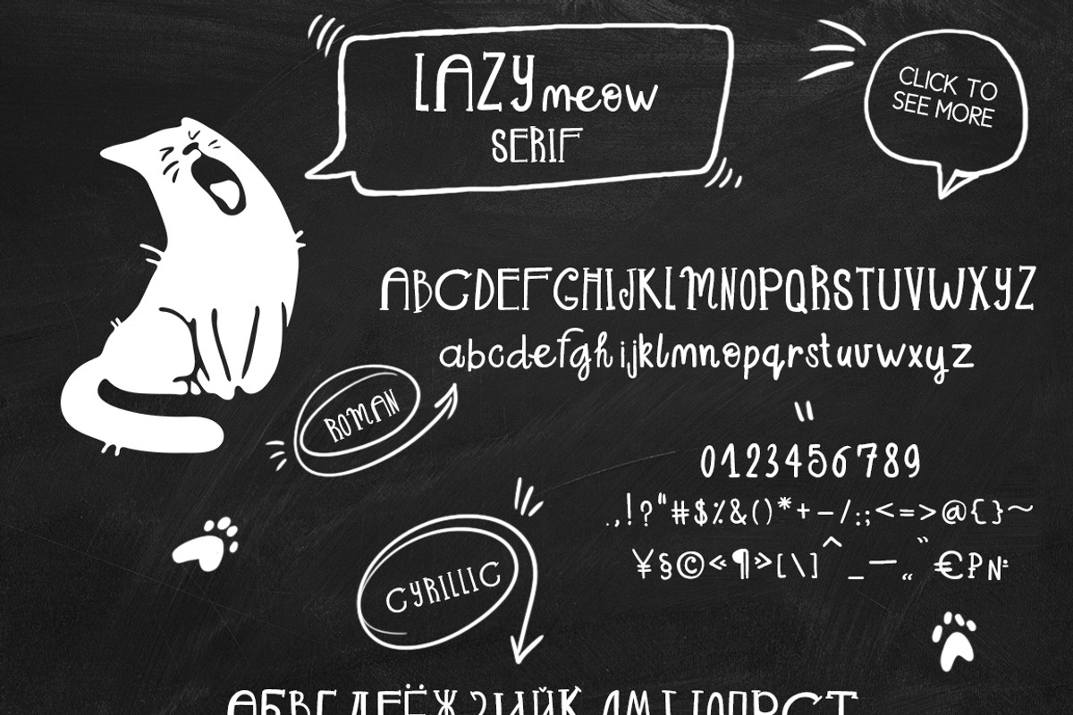 LAZY MEOW. Handwitten fonts+cliparts, a Handwritten Font by Ivanna-Ivashka (Photo 3 of 12)