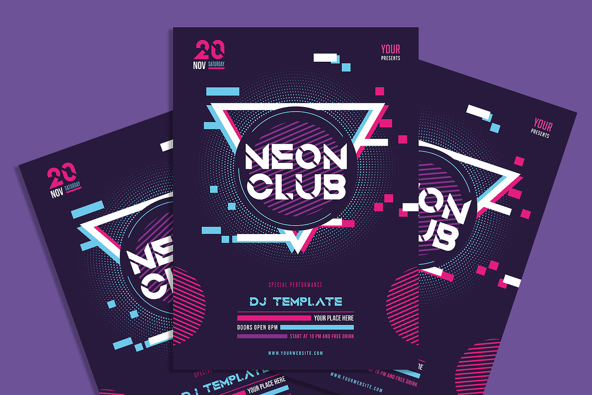 Neon Club flyer, a Flyer Template by AdamHasan (Photo 2 of 3)