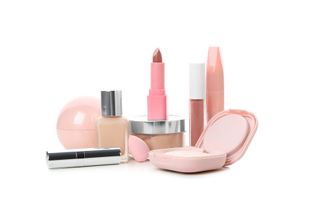 Concept of female accessories, different cosmetics, isolated on, a Beauty & Fashion Photo by AtlasStudio PRO