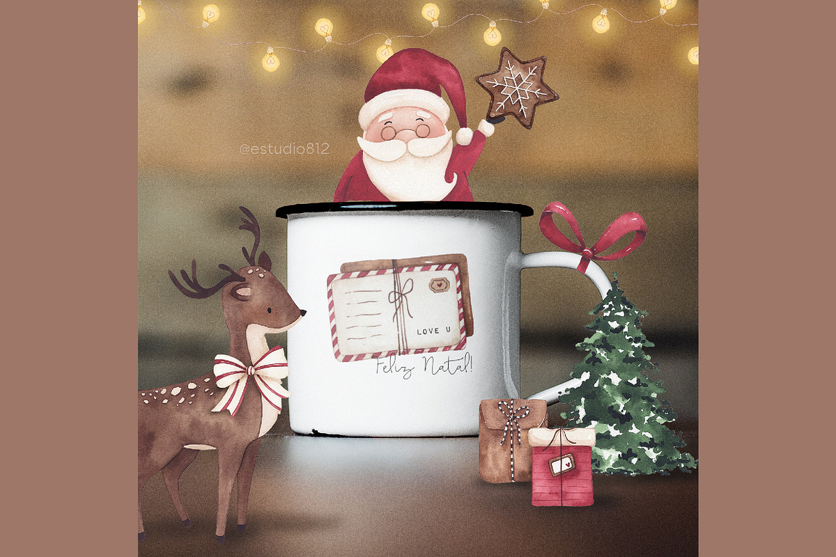 Christmas Village watercolor set, a Decorative Illustration by Estudio 812 (Photo 10 of 10)
