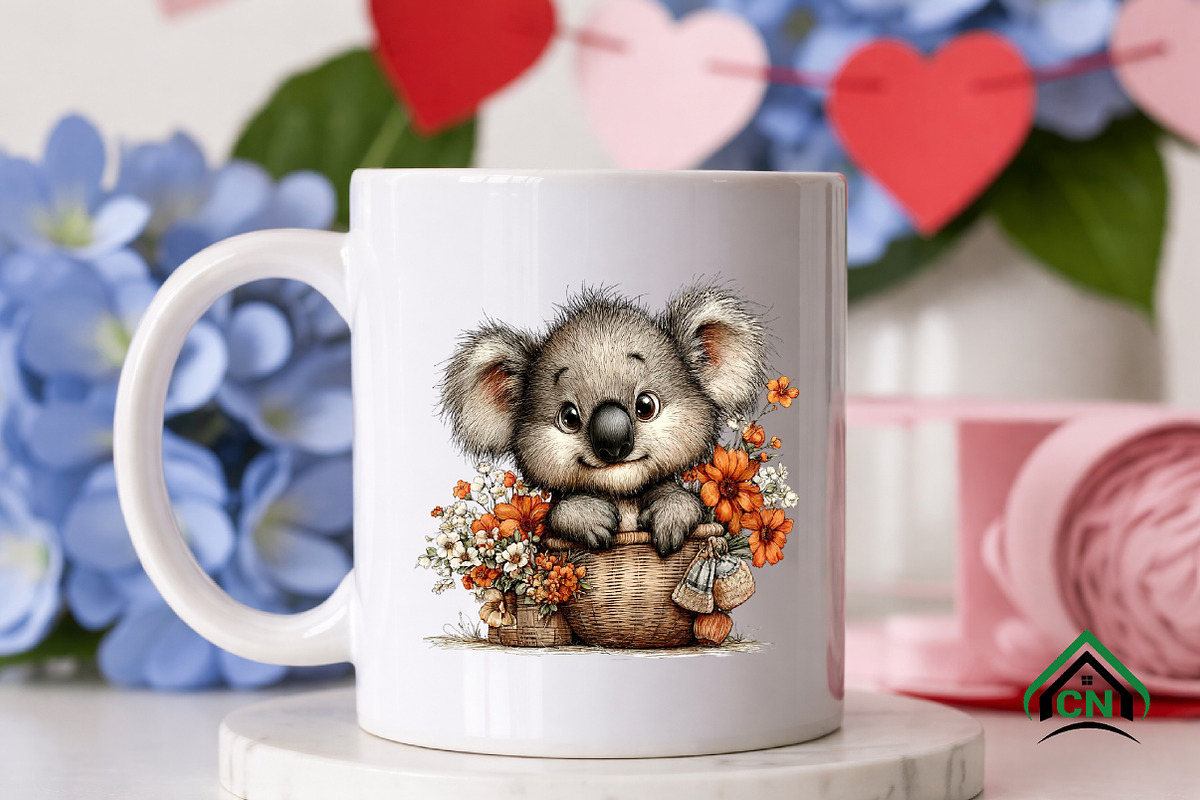 Whimsical Easter Koala Clipart Png, an Illustration by Craft Nest (Photo 8 of 12)