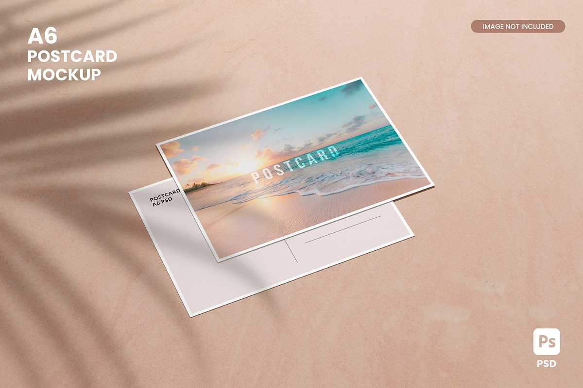 A6 Postcard Mockup, a Merchandise Mockup by TandemStock (Photo 1 of 4)