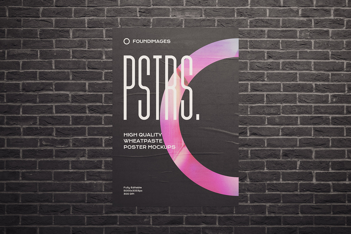 50 poster mockup bundle glued paper, an Advertising Mockup by FoundImages (Photo 43 of 55)