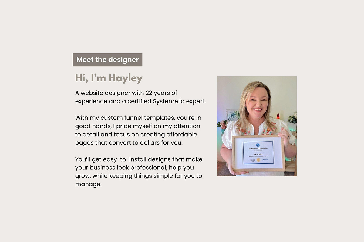 Systeme.io Neutral Sands Link in Bio, a Landing Page Template by Hayley's Digital Hub (Photo 7 of 10)