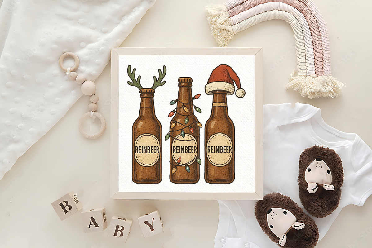 Beer Christmas Funny Christmas PNG, an Illustration by CraftArtStudio (Photo 4 of 4)