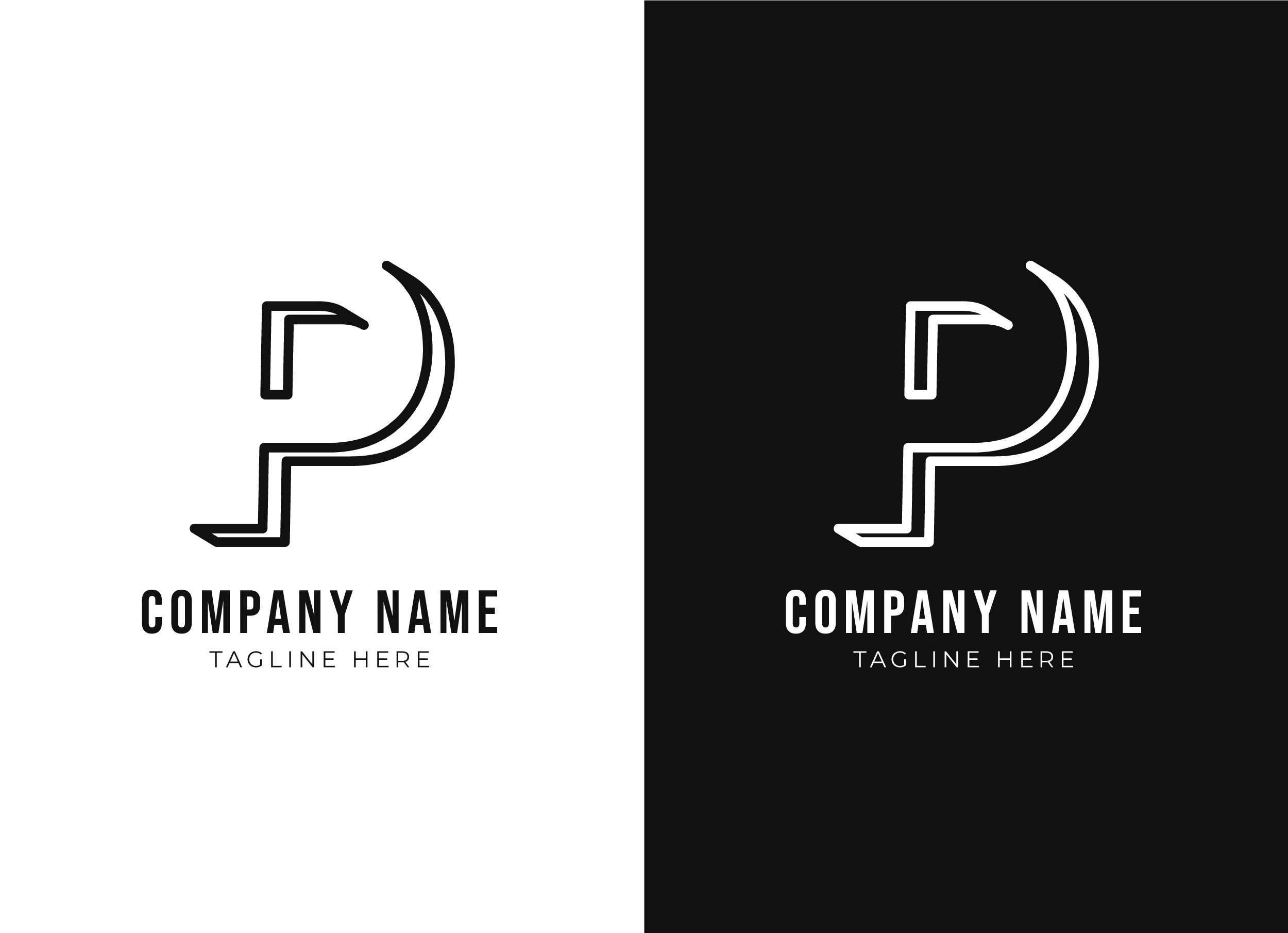 Letter p logo design template