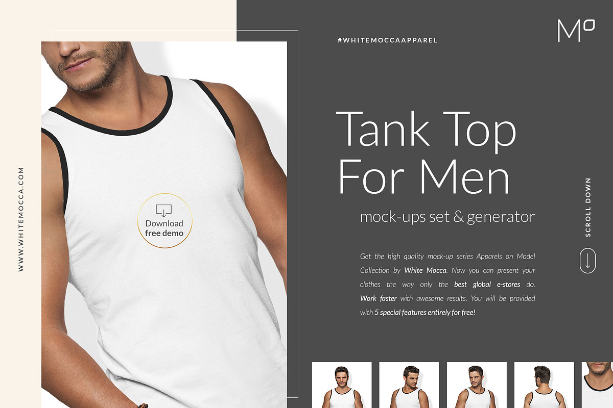 Men Tank Mock-ups Set FREE DEMO, a Books & Magazine Mockup by Apparel_Mockups (Photo 1 of 24)