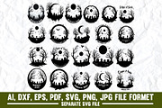 Gothic Graveyard Moon, Halloween svg, a Graphic by VectorArtPrintableDesign (Thumbnail 1 of 2)