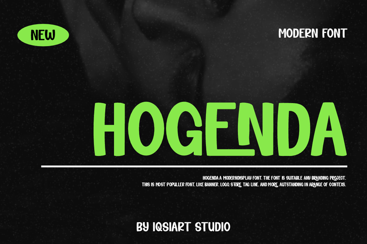 Hogenda - Block Font, a Sans Serif Font by Iqsiart Studio (Photo 1 of 7)