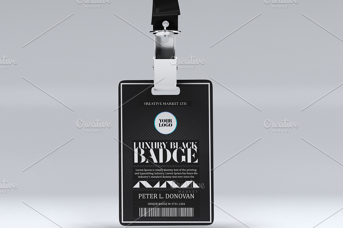 Luxury Black ID Badge, a Card Template by Tzochko (Photo 1 of 6)