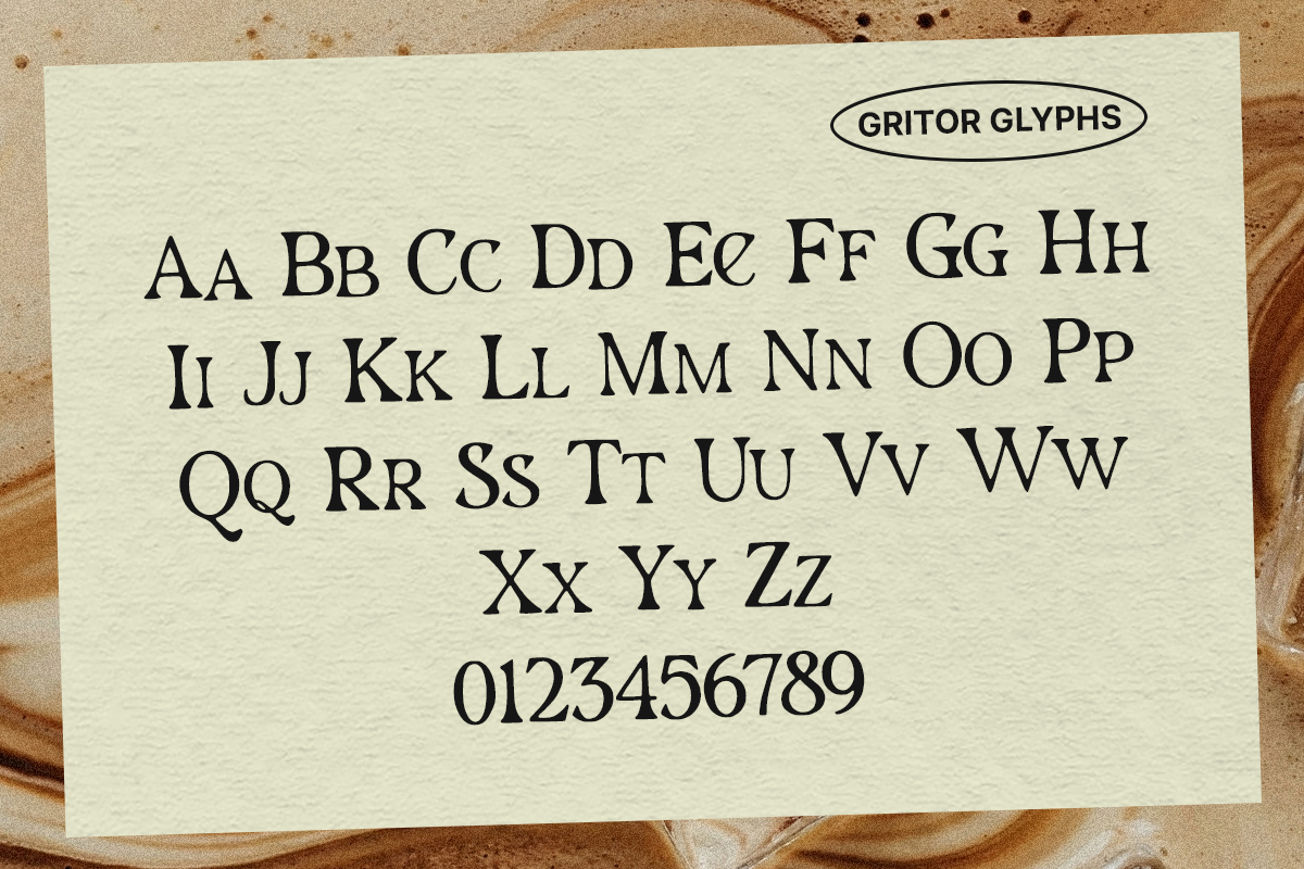 Gritor - Editorial Handmade Font, a Serif Font by Pandeka Studio (Photo 10 of 10)