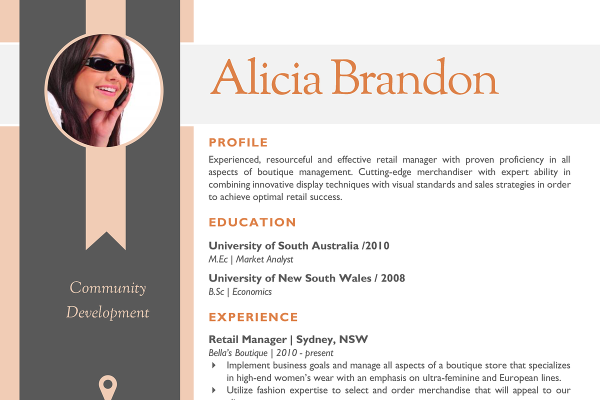 Ribbon photo modern resume, a Resume Template by Inkpower